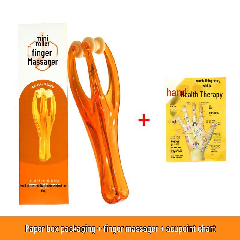 Finger Joint Roller Massager: Relieve Hand Soreness, Tiger s Mouth Acupoint Clip, Fine Finger Massage with Acupoint Chart