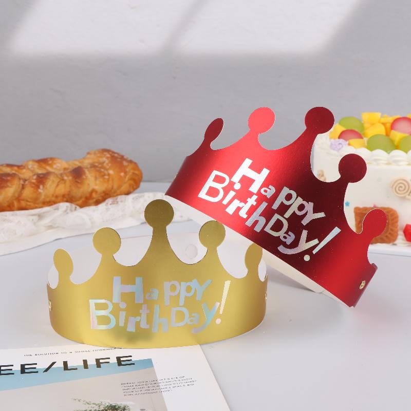 25Pcs Creative Happy Birthday Hat Crown Cap Diy Handmade Party Decor Po Prop For Adult Kids Cake Ornament