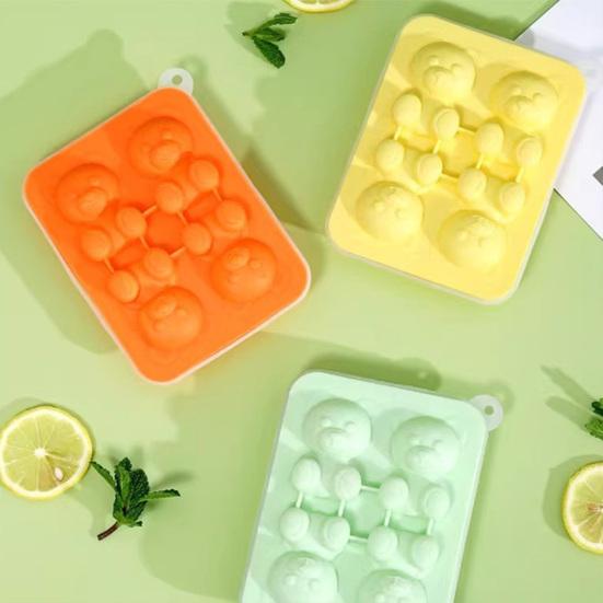 Silicone Ice Tray Cute Bear Shape Ice Mold Easy Release Ice Cube Maker for Coffee Milk Tea Juice Chocolate Jelly Soap Mold for Party Family