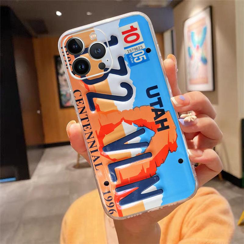 Phone Case For Iphone 17 Pro Max Air 16 15 14 13 Pro Max 15 16 Pro 15Plus License Plate Number Car