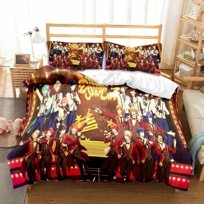 Cozy Durable Twin Double King 3D Anime Rock Band Ensemble Stars All Season 3 Piece Bed Comforter