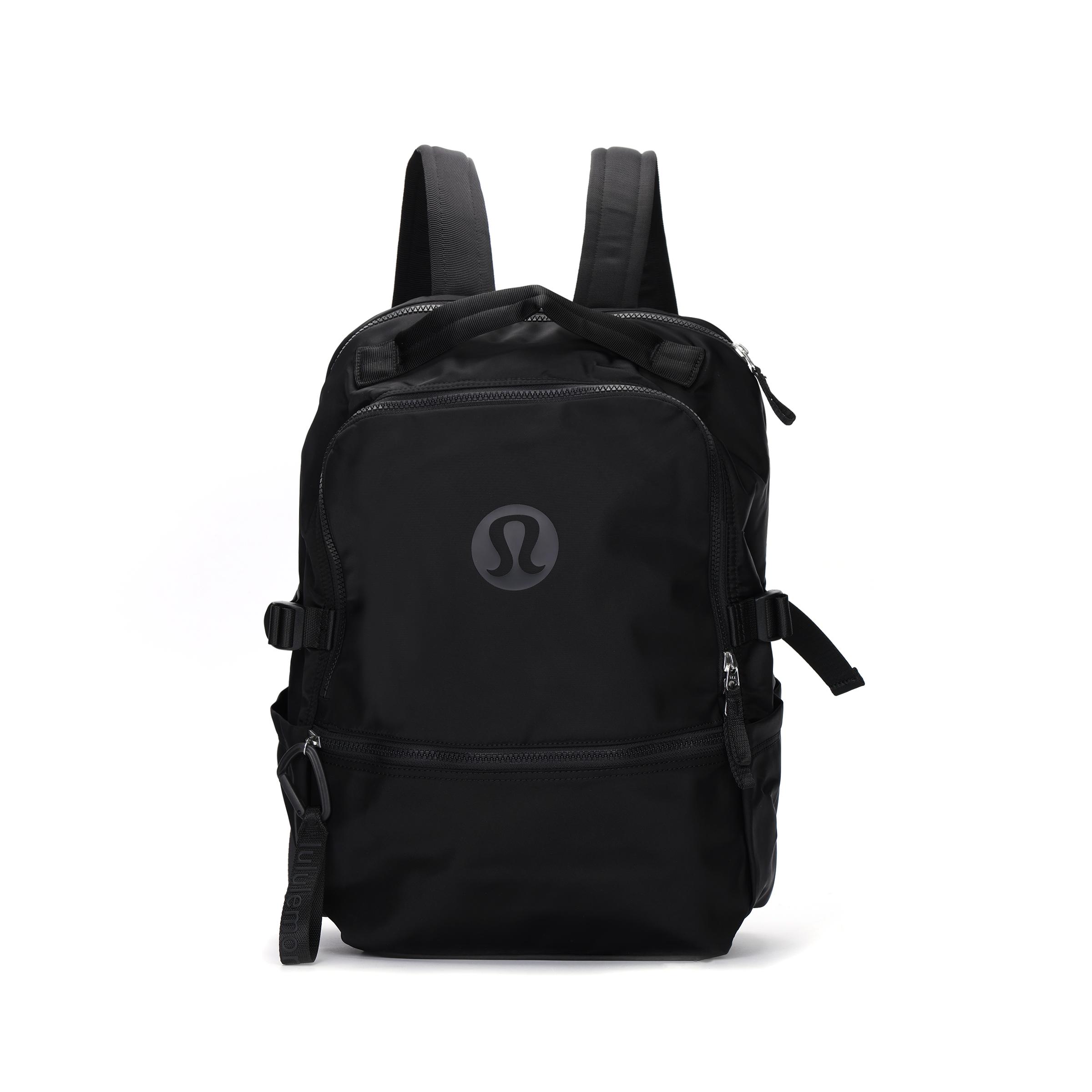 Lululemon New Crew 22L Brand Logo Zipper Closure Nylon Backpack Unisex backpack Black LU9B15S Black & Graphite Gray