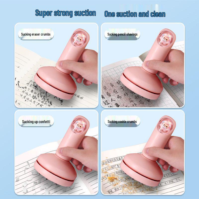 High Suction Handheld Desktop Vacuum with Eraser Crumbs Cleaner for Kids