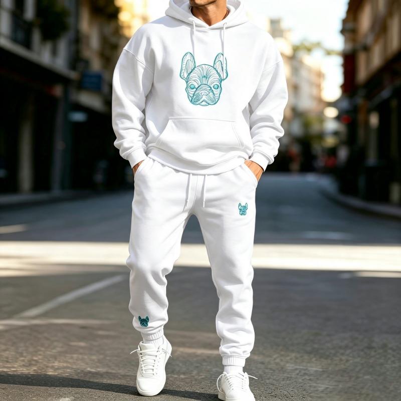 Men's Autumn Winter 2 Piece Outfits Casual Hoodie & Sweatpants Set Urban Streetwear Running Sports Tracksuit merch hoodie set