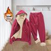 Plus Size Women's Fleece Lined Hooded Jacket & Sportswear Set - Autumn/Winter Korean Style