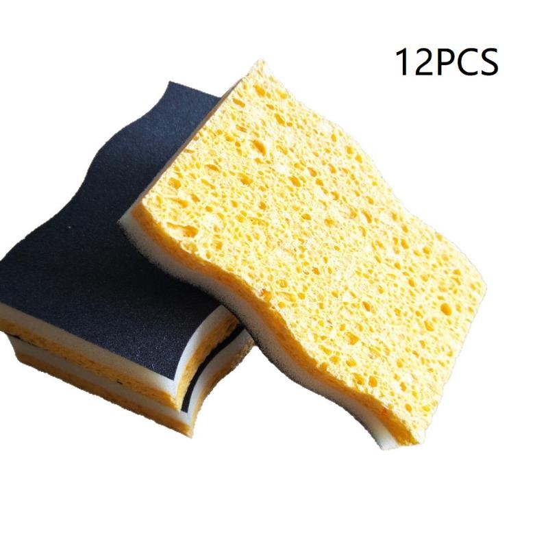 2/6/12 ks Čisticí drátěnka z bavlny z dřevní buničiny Houba na mytí nádobí Drátěnka Houbičky Čisticí houbička Oboustranná čisticí houbička