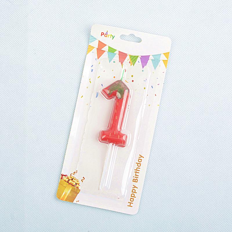 

1pc Strawberry Birthday Cake Candle, 0-9 Number Perfect for Anniversary, Birthday & Party Decorations, Celebration Candle