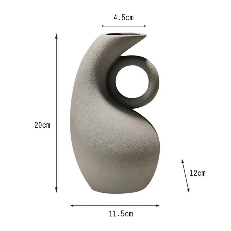 Creative StackedCeramic Vase Modern Geometric Plant Pots Table Decoration Flowers Arrangement Floral Vases Room Aesthetic Decor
