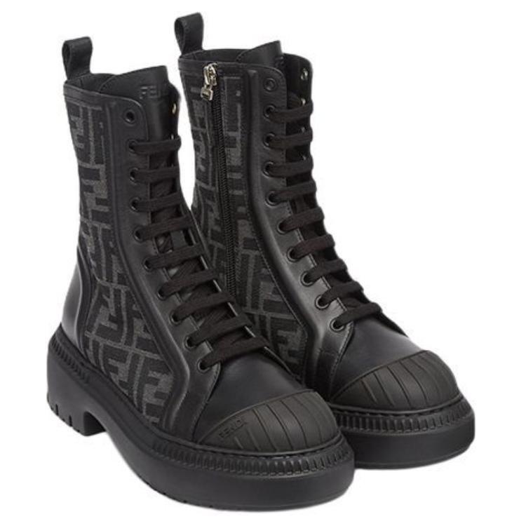 Fendi Women's FF Motif Domino Biker Boot 'Black' 8T8353AJZFF0TUY