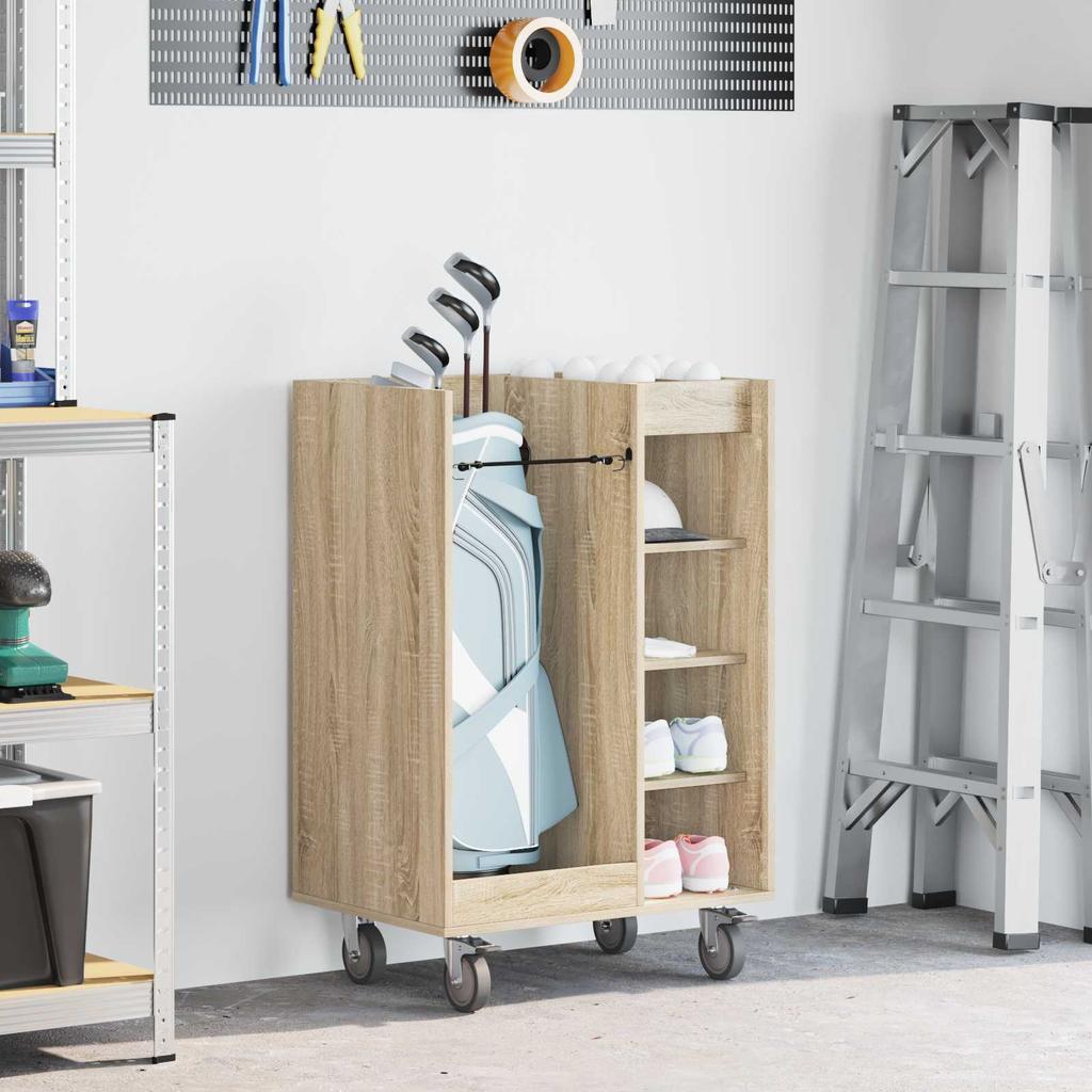 Golf Cabinet with Wheels Uni Sonoma Oak 65 x 45 x 98 cm