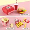 Wooden Fast Food Diner Set Toy for Kids Pretend Kitchen Play Classic American Meal Realistic Food Set Burger French Fries Cola