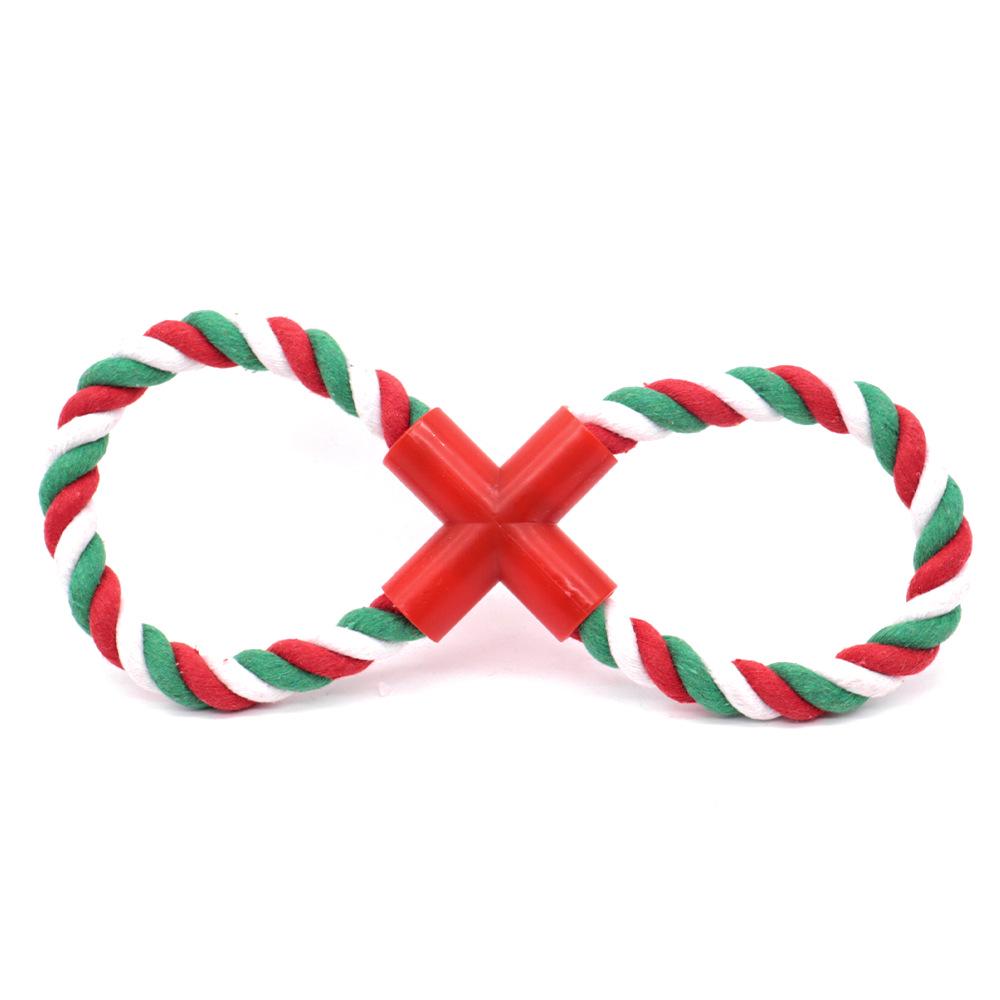 Christmas Cotton Rope Knot Toys - Bite-Resistant Teething Supplies for Dogs
