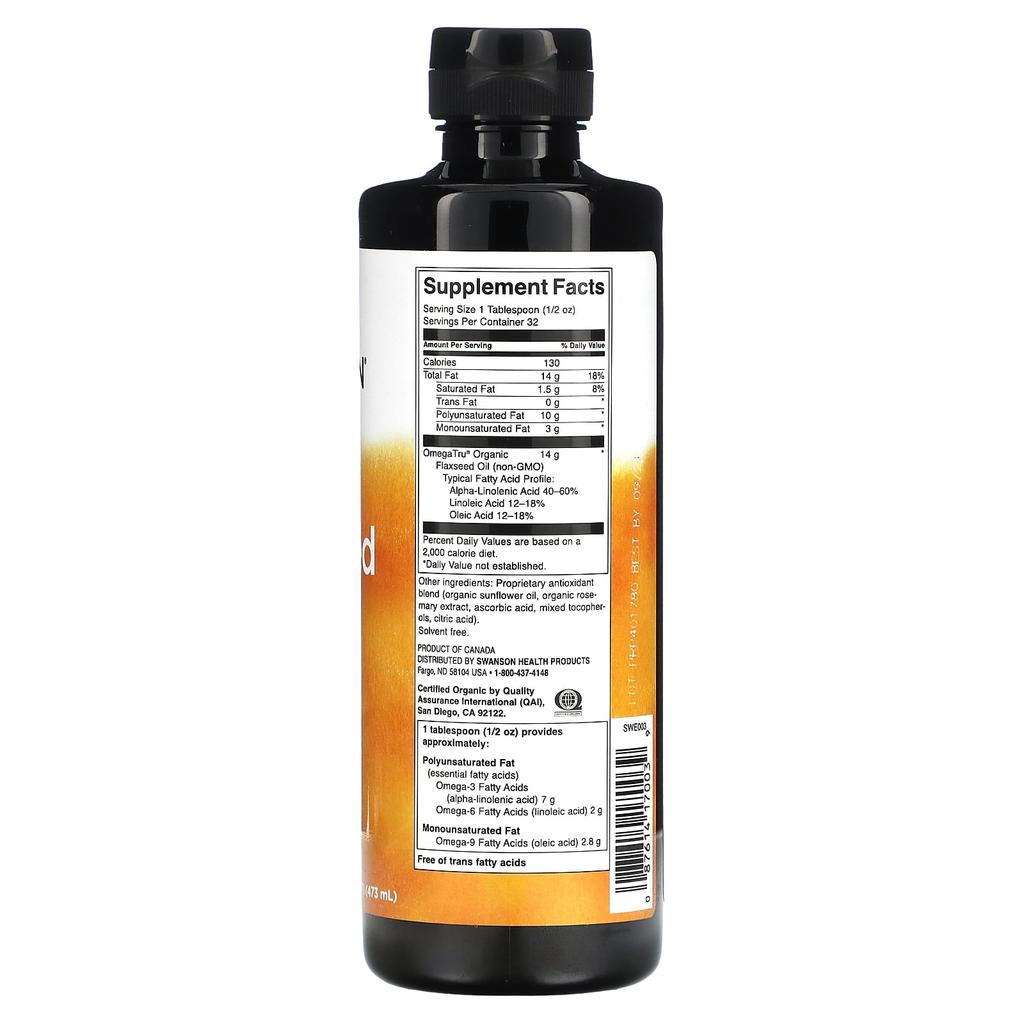Organic Flaxseed Oil, 473 Ml (16 Fl Oz)