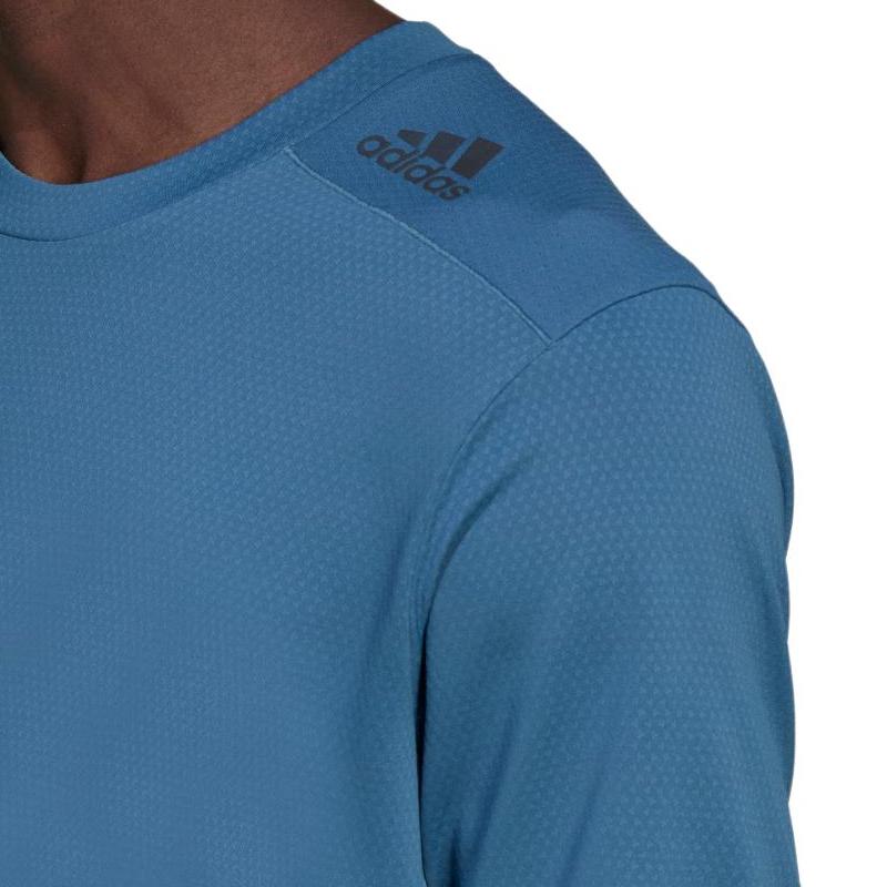 adidas HIIT T Shirts Men's Dark Blue Crew Neck Moderate Straight Fit HU0112