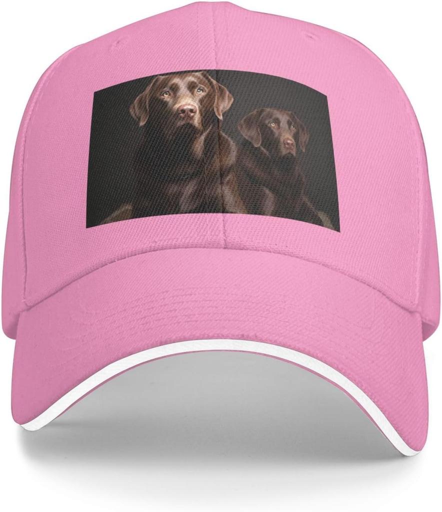Chocolate Labrador Retriever Dogs Baseball Cap Adjustable Polyester Casual Sun Protection Dad Hat