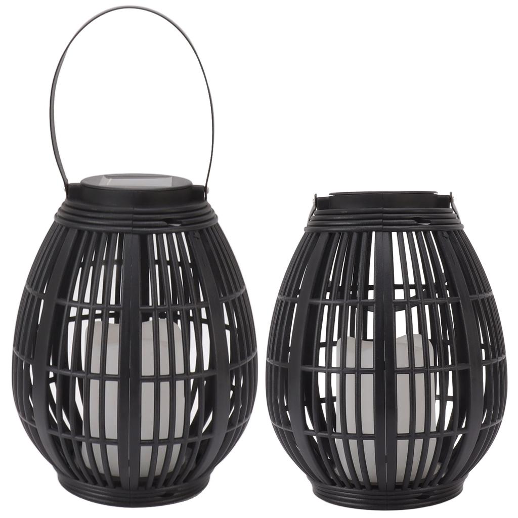 Solar Garden Lantern LED Outdoor Solar Lantern Waterproof Decorative Rattan Lantern For Patio Pathway Courtyard