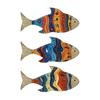 3Pcs/Set Nautical Wooden Fish Wall Decoration Farmhouse Rustic Colorful Fish Wall