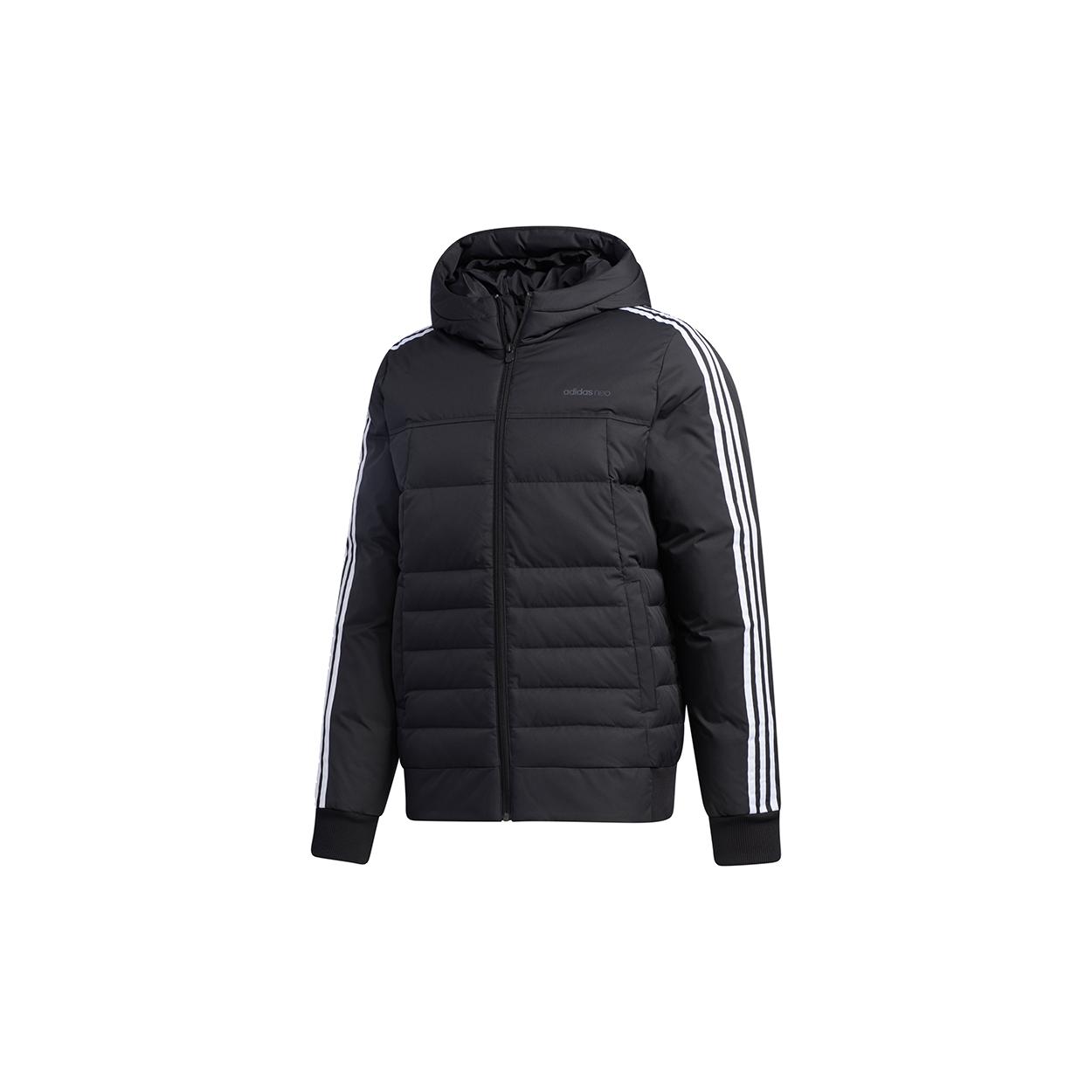 Мужские пуховики Adidas Neo Черный С капюшоном Умеренный Другой GJ8821 XL