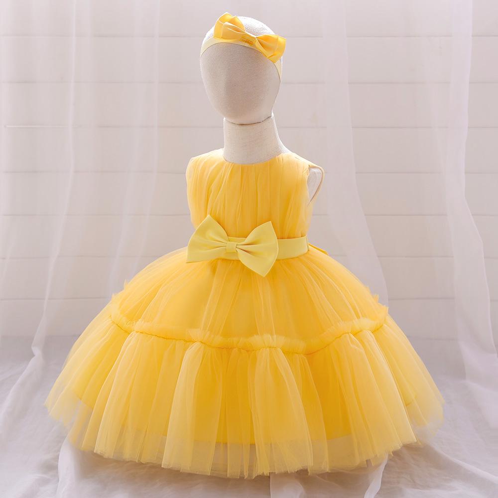 Vestido de Princesa de Malla para Niños 2025: Vestido Tutú Infantil para Primer Cumpleaños o Boda