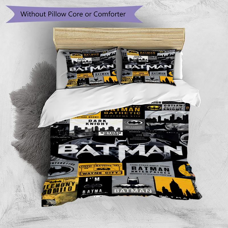 3pcs Duvet Cover Set (1*Duvet Cover + 2*Pillowcase, Without Core),Superheroes Print Bedding Set, Bedroom Decor, All‑Season, Birthday Gift