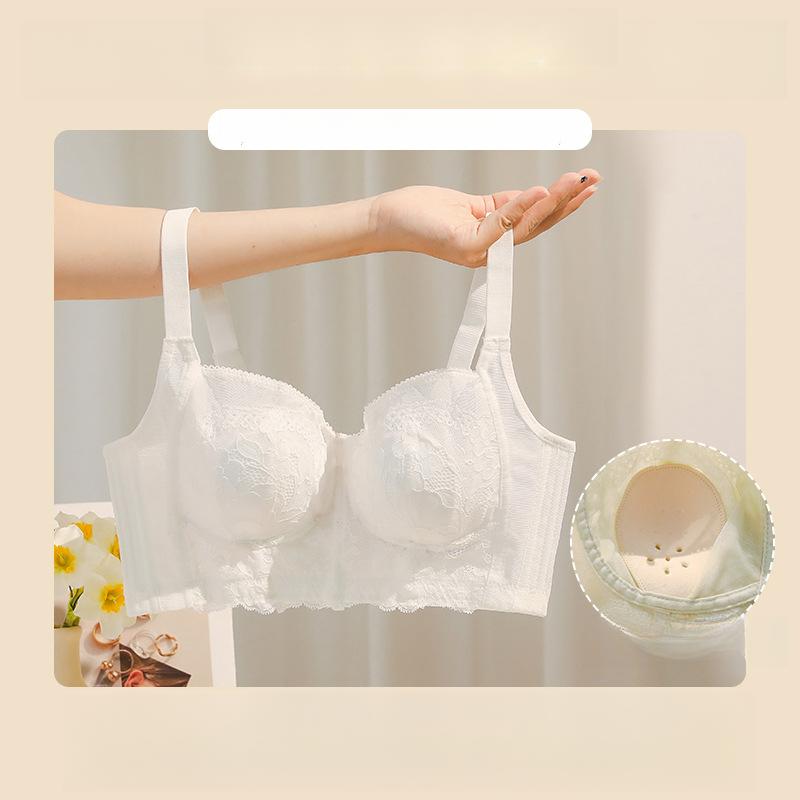 

Underwear Women s Lightweight Bra Summer Gathering Thin Bra Collection Side Breasts Large Anti sagging Full Cup Bra 34/75C білий