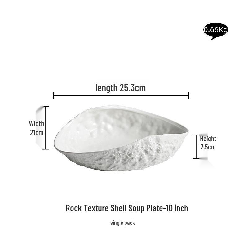 2025 Luxury Rock Texture Ceramic Plate for Steaming Fish or Soup