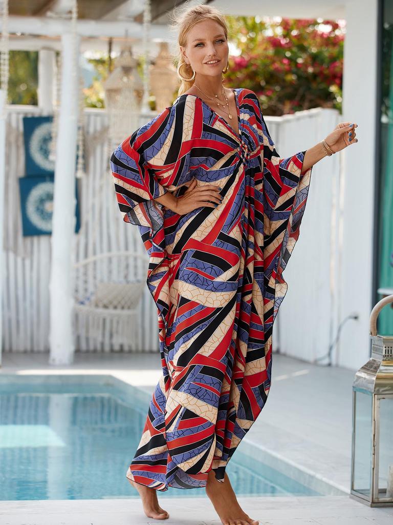 Vestido de Playa Holgado Estilo Europeo y Americano: Sobrecamisa de Talla Grande para Protección Solar y Vacaciones en la Playa