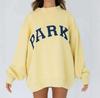 Embroidered Women's Half-High Collar Loose Pullover Sweatshirt, Long-Sleeved Winter Top