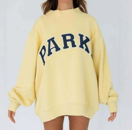 Embroidered Women's Half-High Collar Loose Pullover Sweatshirt, Long-Sleeved Winter Top