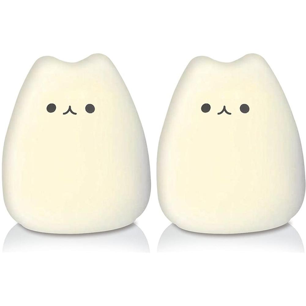 Cute Cat Lamp Kitty Night Light for Girls Bedroom Birthday Gifts for Kids Baby Silicone Kawaii Nightlight Nursery Room Decor