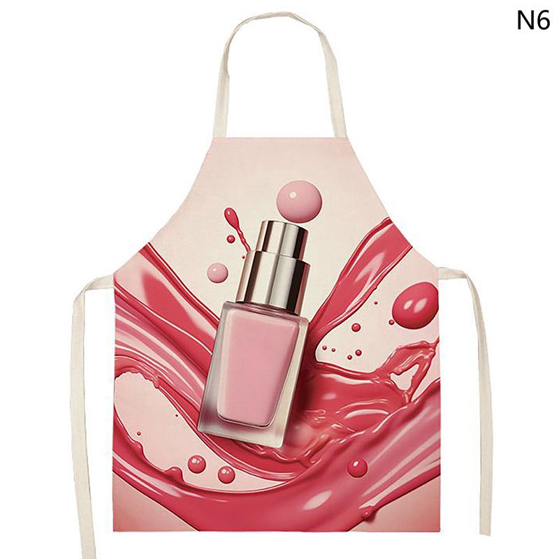 Nail Polish Printing Beauty Women Apron Household Nail Technician Manicurists Art Supplies Pinafore Home Salon Cosmetology Smock