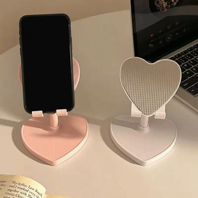 Multifunctional Phone Stand Extendable Design Love Shaped Design Tablet Stand Adjustable Lifting Foldable Live Streaming Stand