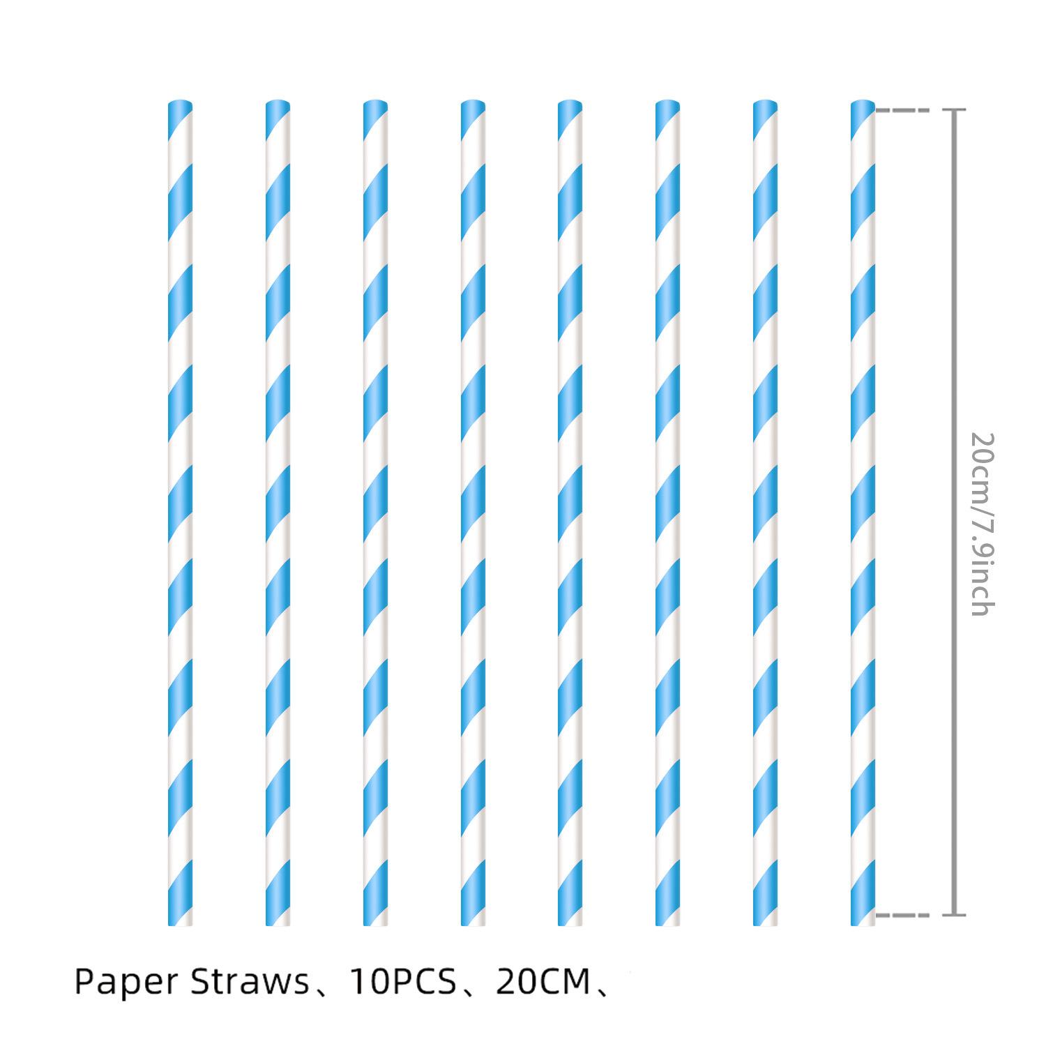

Индивидуальные принадлежности для вечеринки в стиле Моаны, украшения на день рождения, реквизит для оформления вечеринки, бумажные тарелки, бумажные стаканчики, скатерти, бумажные полотенца Light blue striped straw 10pcs