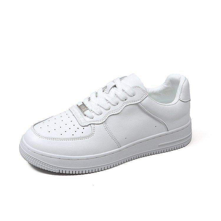 Genuine Leather Men's and Women's Same White Shoes, Spring and Autumn 2025 Thick-soled Breathable and Versatile Casual Board Shoes for Men and Women