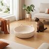 Cat Bed Basket Cotton Rope Pet Bed with Cat Ear Design Handwoven Sleeping Basket for Cats Puppies Rabbits Small Pets