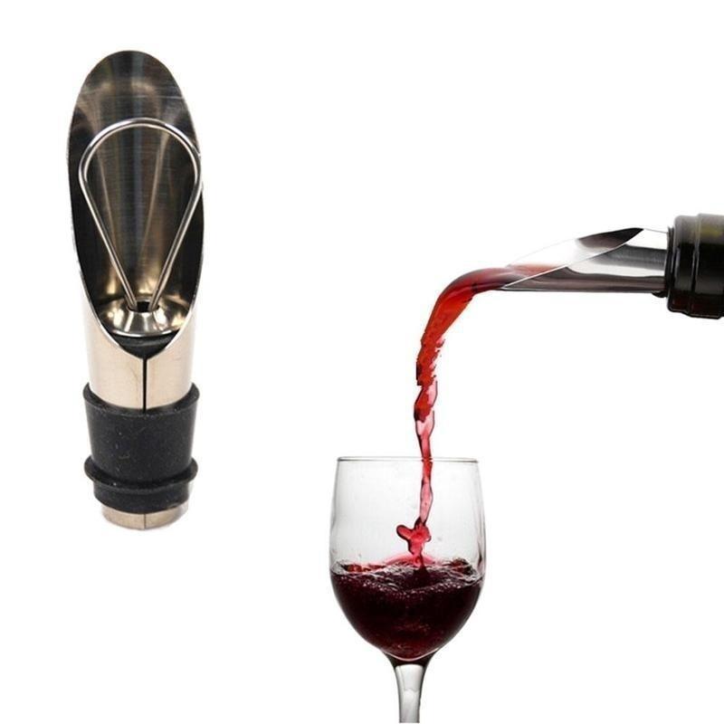 Household Convenience 2 In 1 Wine Stopper Pour Stainless Steel Utensils Wine Bottle Stoppers Wine Bottle Funnel Pourer Pourer
