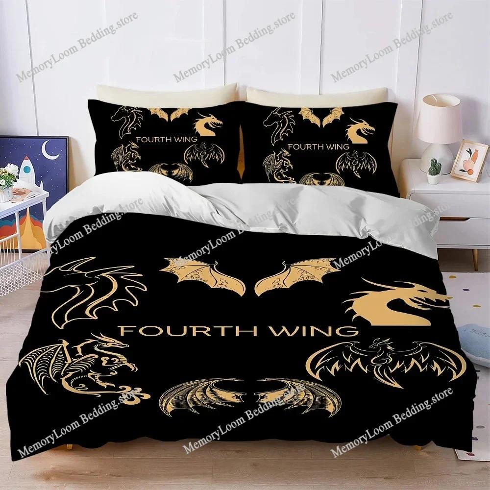 Fantasy Novels F-Fourth-Wings Duvet Cover Set Home Style Bedding Soft Laundry Cotton Bed Student Dormitory Gift Home Textile741