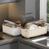 Multi-Functional Kitchen Storage Box with Lid: Bowl & Chopstick Rack, Draining Cabinet Organizer