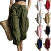Damen Locker geschnittene Cargohosen Weiter Beinschnitt Arbeitskleidungshosen mit mehreren Taschen Elastischer Bund und verstellbarer Kordelzug Lässige Jogginghosen