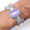 Blue Botswana Agate Gemstone Jewelry Cuff Bracelets 7''Adjustable