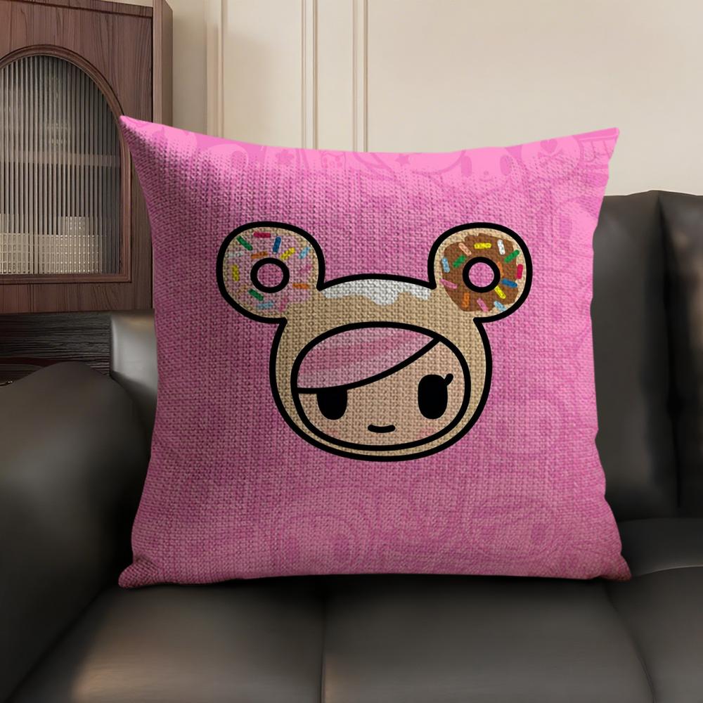 Japan Tokidoki Creative Pillow Case Natural Linen Organic Fabric Double-Sided Printing Sofa Home Decor Gift Cushion Cover