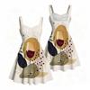 Women Plus Size Spaghetti Strap Off Shoulder Dress Constellation Shooting Star Celestial Print Swing Dress