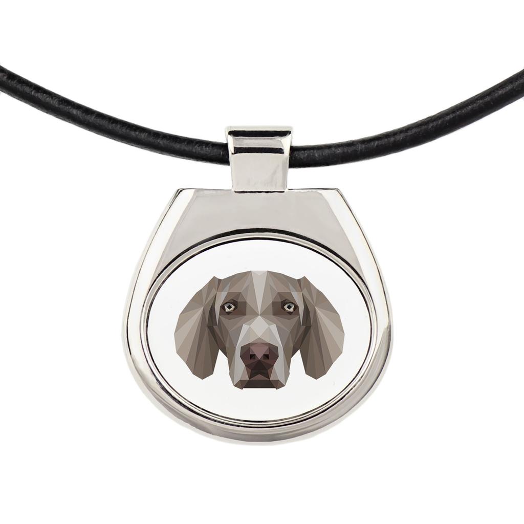 Weimaraner, Grey Ghost – Necklace with a geometric design and the inscription "Art-Dog" | Art-Dog