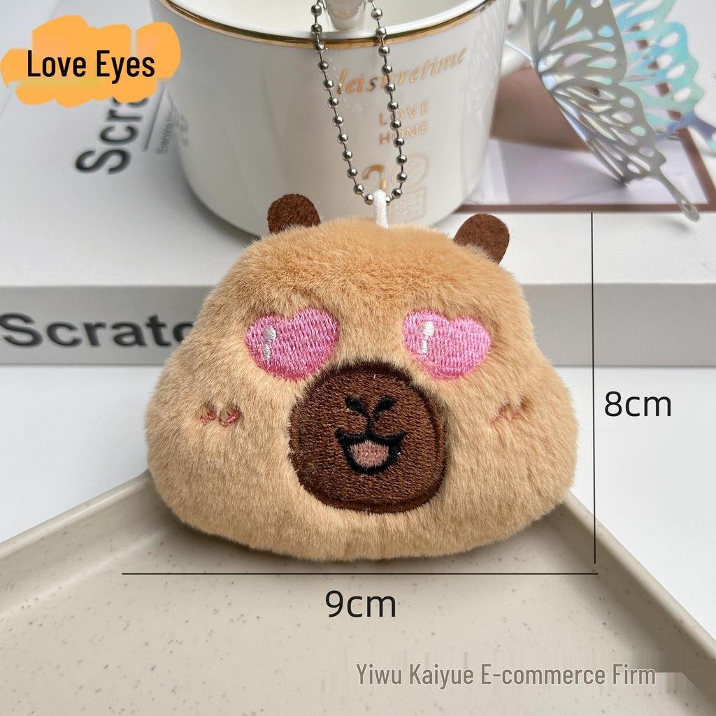 Siamese Cat & Capybara Star Plush Keychain with Squeaky Pendant