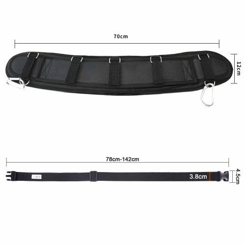 Waist Support Belt, Support Belt, Waist Support, Waist Bag, Belt for Waist Tools, Work, Cushioned, Mesh, Carabiner, 3.8cm Wide Belt, One-Touch