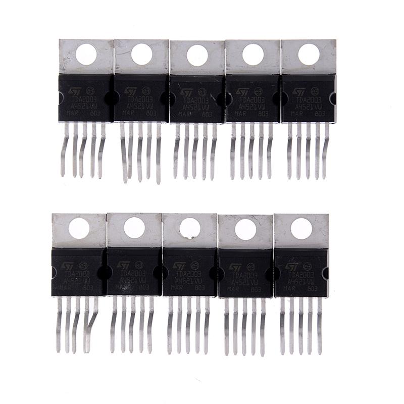 10Pcs Tda2003 St Zip-5 10W Car Radio Audio Amplifier Ic