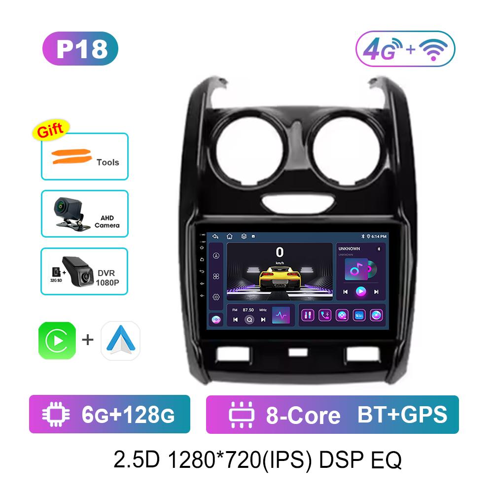 Bluetooth DSP Stereo Car Video Multimedia Player for Renault Duster 2015 - 2020 For LADA Largus 2021 WiFi Android System 4G GPS