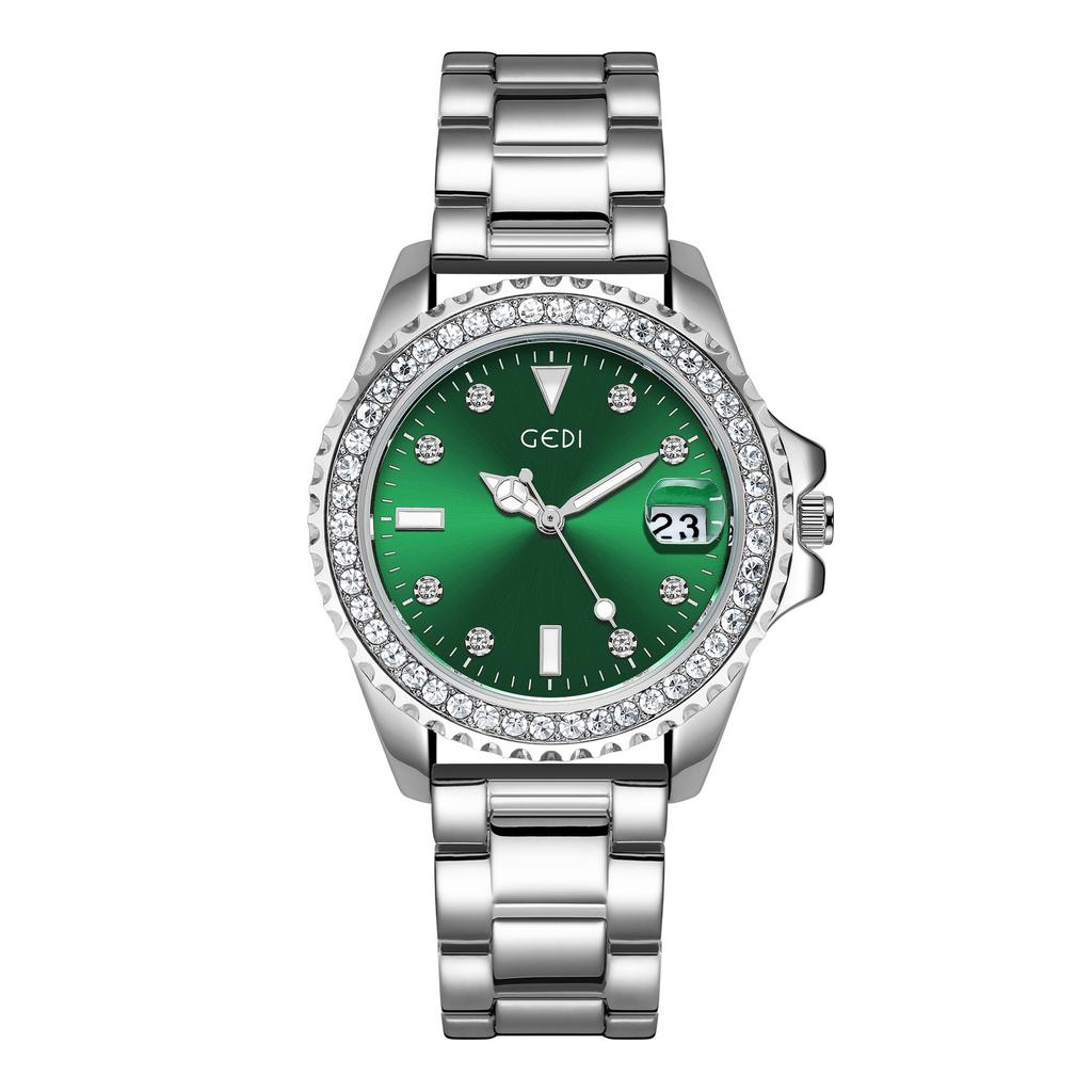 Light Luxury Retro Women'S Watch With Diamond Belt Calendar Steel Belt Watch Waterproof Quartz Watch