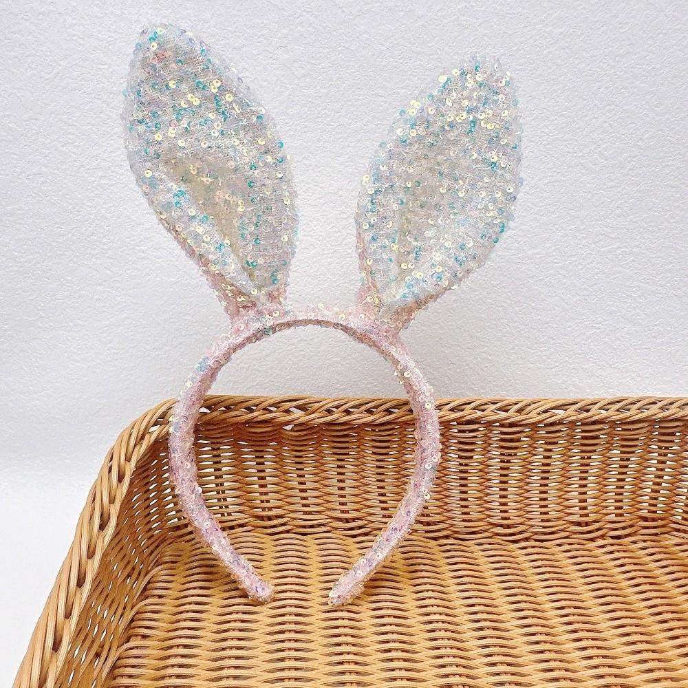 Cartoon Bunny Ears Headband Glitter Rabbit Ear Hairband Cute Easter Bunny Headband  Party