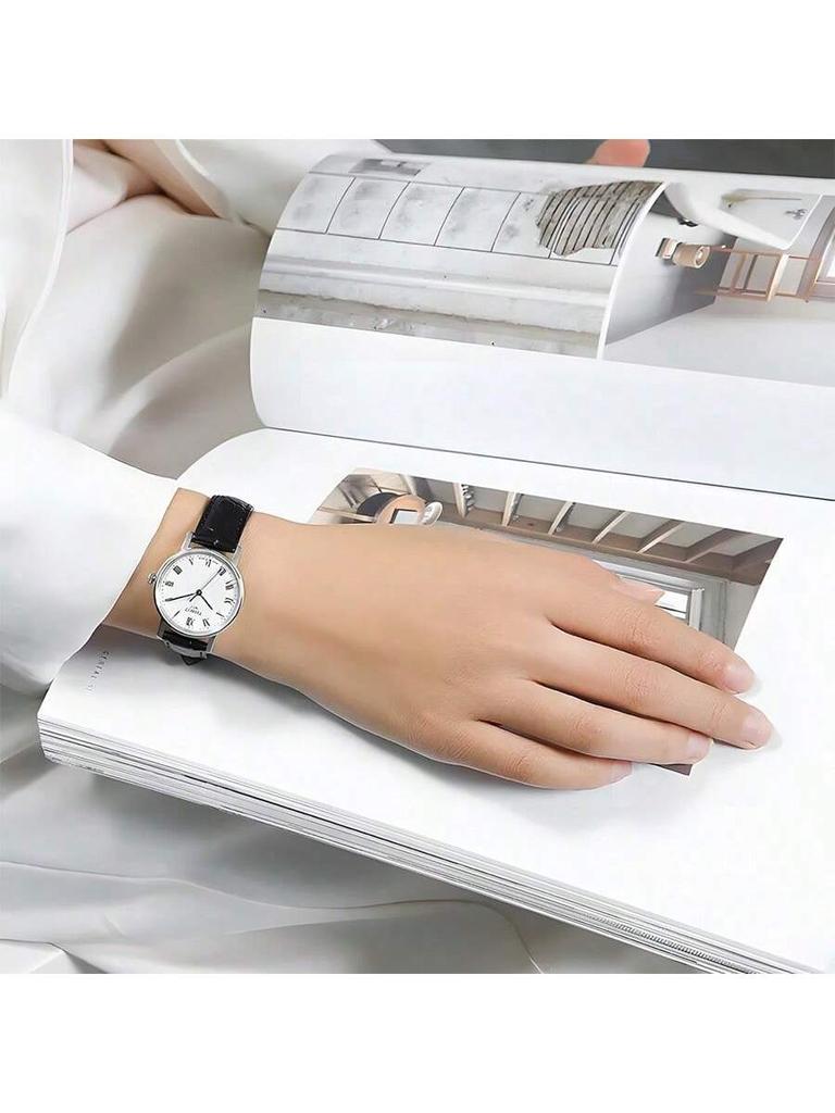 Lady's quartz watch, white dial, stainless steel, leather strap, elegant & business-appropriate, high quality, daily wearable, T109.210.16.033.00